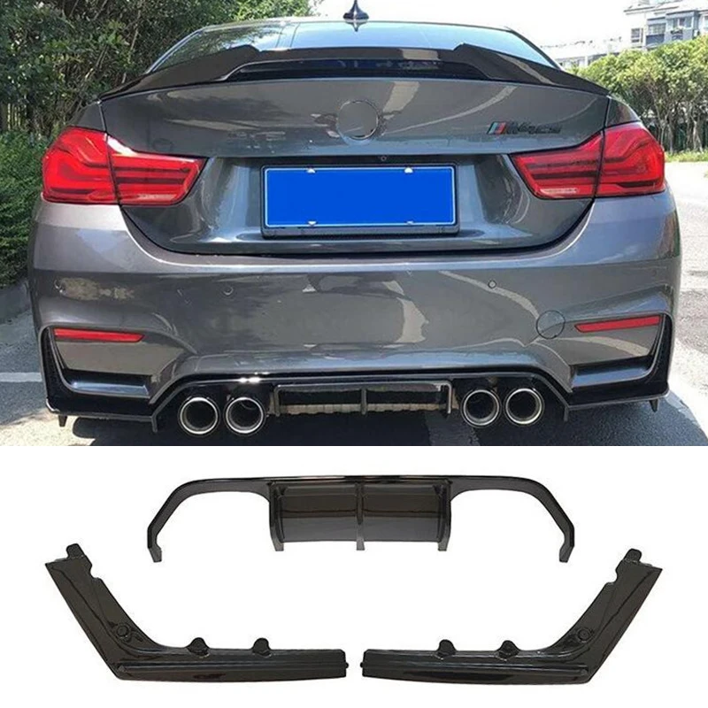 

For Real Carbon Fiber Rear Bumper Lip Diffuser Splitter BMW F80 M3 F82 F83 M4 2014-2020 Year Refit Black Accessories Spoiler