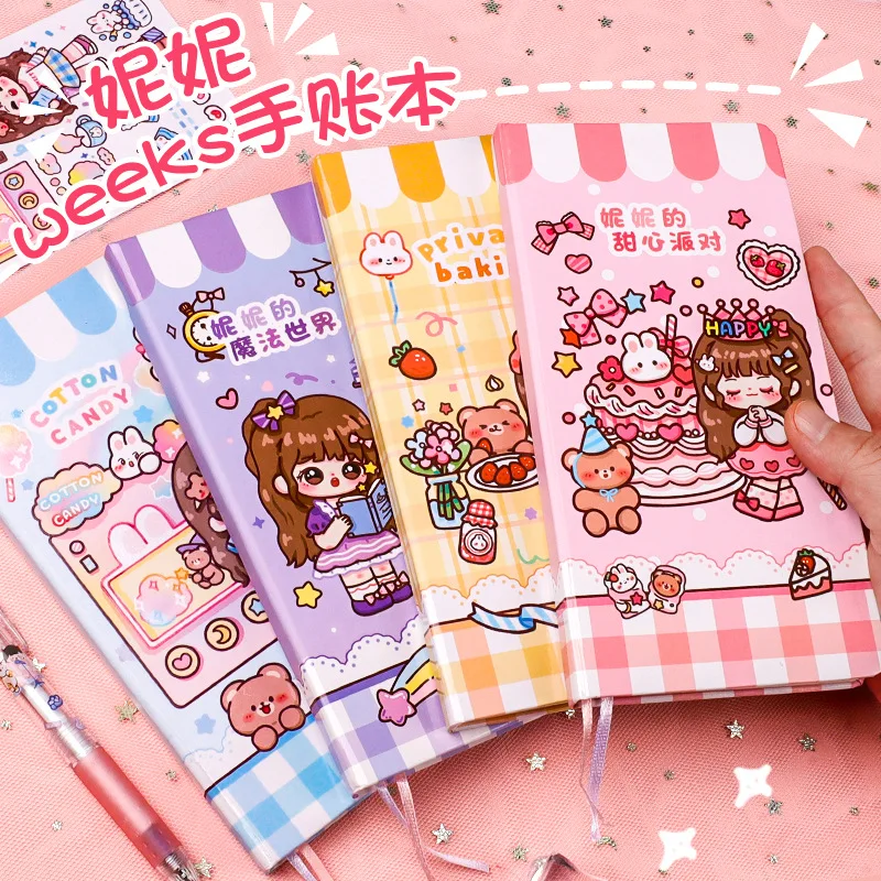 

Monthly and Weekly Planner Cute Kawaii Notepad Daily Planning Schedule Book Journals 88 Sheets Grid Notebook Planner Stationery