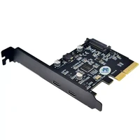 pci e pci express 4x to usb 3 1 gen 2 10 gbps 2 port type c expansion card asm3142 chip 15 pin connector for windowslinux