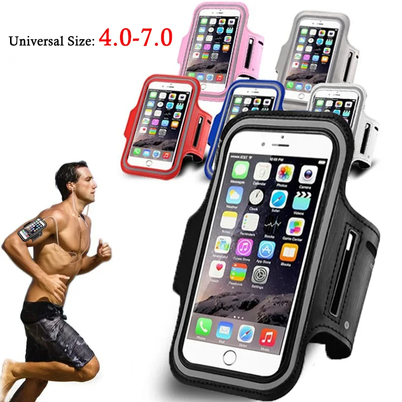 4-7 inch Arm band Phone Holder For iPhone 15 14 Promax Samsung Xiaomi Huawei Men Running Sport Cases Armband Mobile Bag Handbags