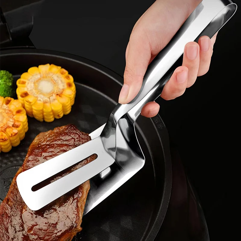 

Non Slip Stainless Steel Multi-function Frying Shovel Clip Steak Barbecue Fried Fish Buffet Clip Household Kitchen Cooking Tools