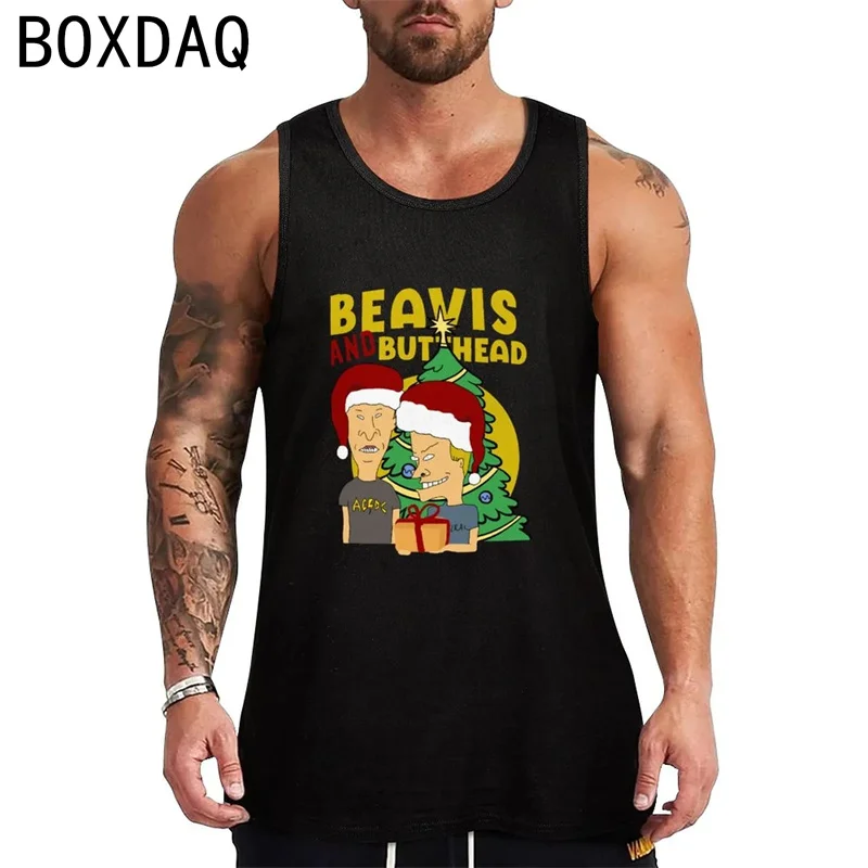 

2023 New Men Vest Merry Christmas 3D Cute Funny Animal Print Tops Sleeveless O-Neck Big Size Casual Tops Men's Holiday Costume