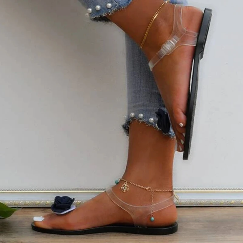 Women Flower Decor Thong Sandals Fashion Summer Sandals Personality Slippers 2023 Outdoor Summer Sexy Slides Ladies Shoes