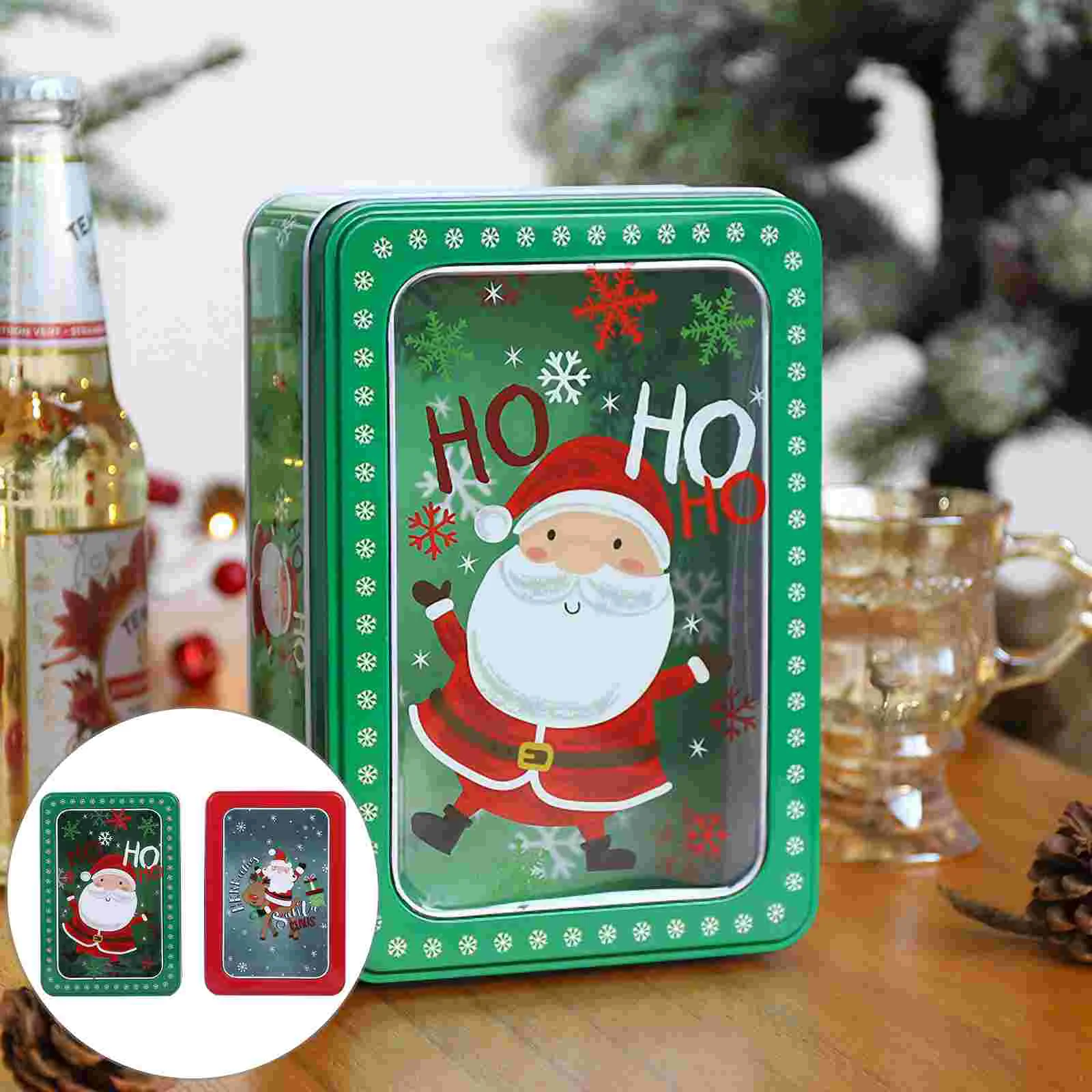 

2pcs Candy Boxes Christmas Rectangular Adorable Cookie Boxes Gift Boxes for Party Candy