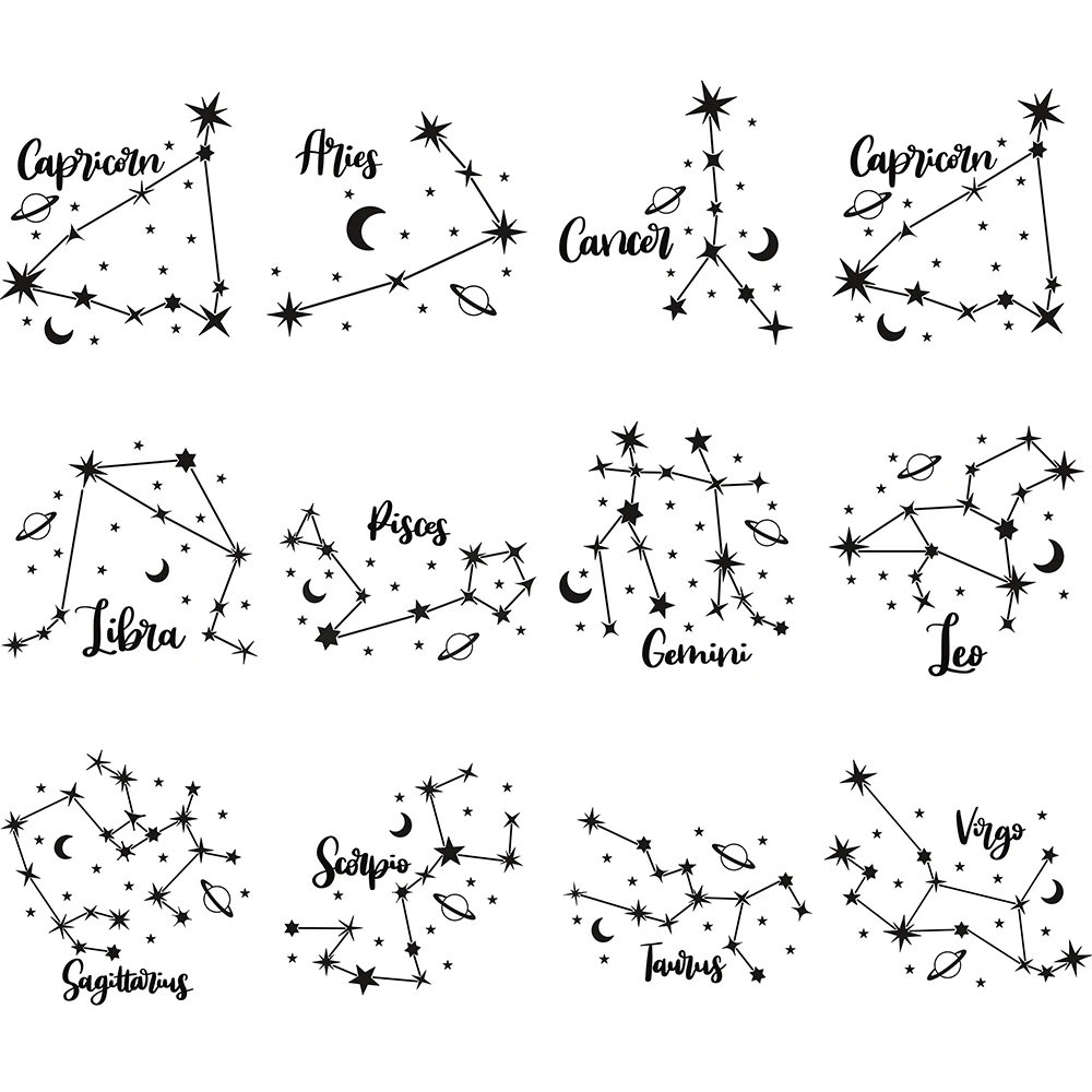 Звезда Зодиака Созвездие Дизайн Стайлинг автомобиля Наклейки на окна Бампер