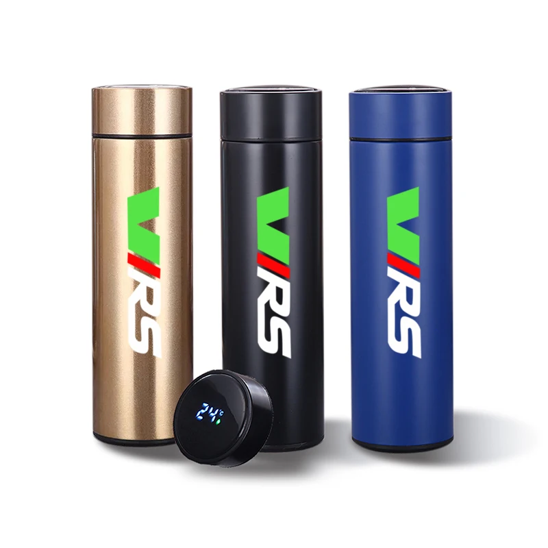 

Умный светодиодный термос с температурным дисплеем, кружка 500 мл, бутылка для путешествий и занятий спортом, настраиваемый логотип для Skoda VRS...