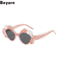 boyarn new steampunk punk sunglasses polygonal water chestnut multicolor retro sunglasses female cat eye sun
