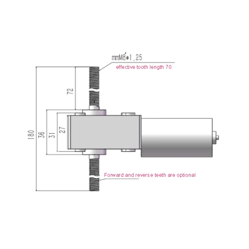 12 В 24 червячный редуктор двигатель постоянного тока двойной выходной вал M8