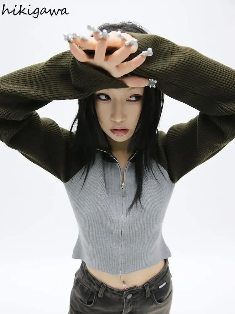 Женский укороченный кардиган в стиле пэчворк