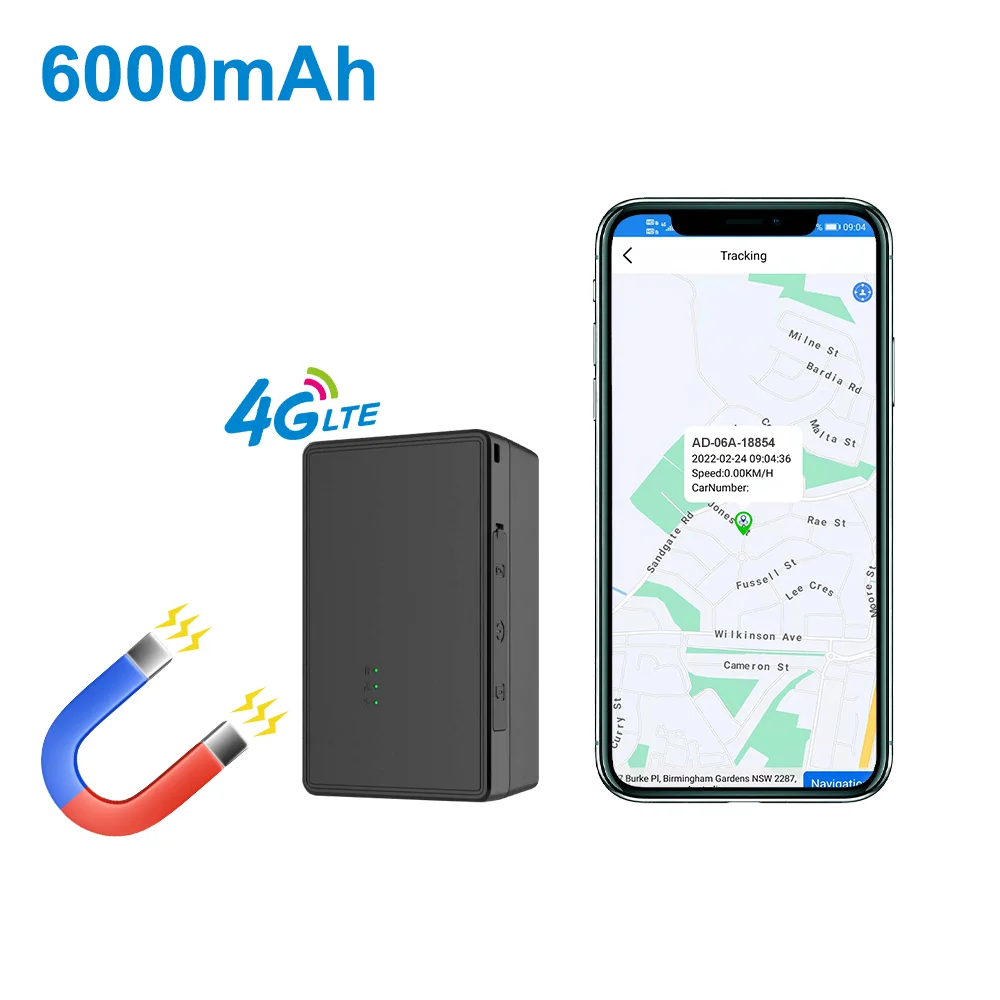 

GPS Car Tracker 6000mAh 4G gps Locator Voice Monitor Vehicle GPS Tracker Waterproof IP67 Magnets Drop Shock Alarm Free Web APP