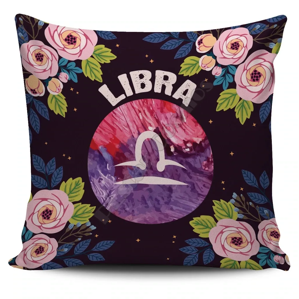 

Libra Vibes Pillow Cover 3D All Over Printed Pillowcases Throw Home Decoration Double-sided Printing 12 Constellations