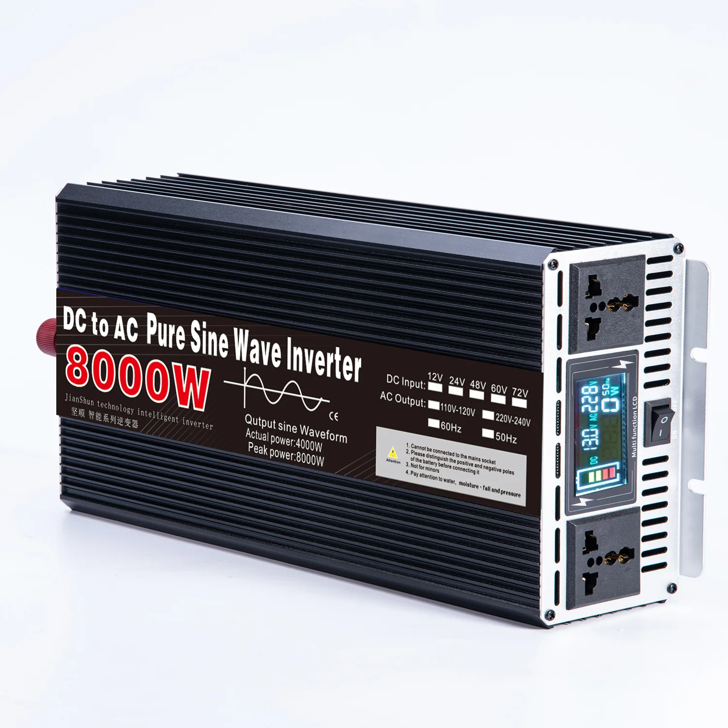 

3000W 5000W 6000W Pure Sine Wave Inverter DC 12V 24V To AC 220V 50Hz 60Hz Voltage Transformer Converter Grid Power Inverters