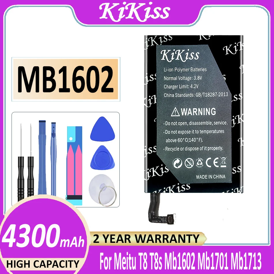 

Оригинальный аккумулятор KiKiss MB1602 4300 мАч для Meitu Mb1701 Mb1713 T8 T8s mb1602 мобильный телефон Bateria