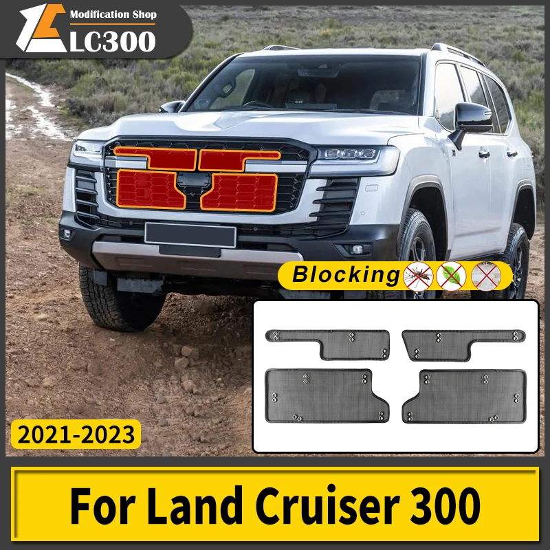 

For Toyota Land Cruiser 300 GR GR-S Lc300 2022 2023 Tuning Exterior Upgraded Accessories Stainless Steel Wire Mesh, Front Grille