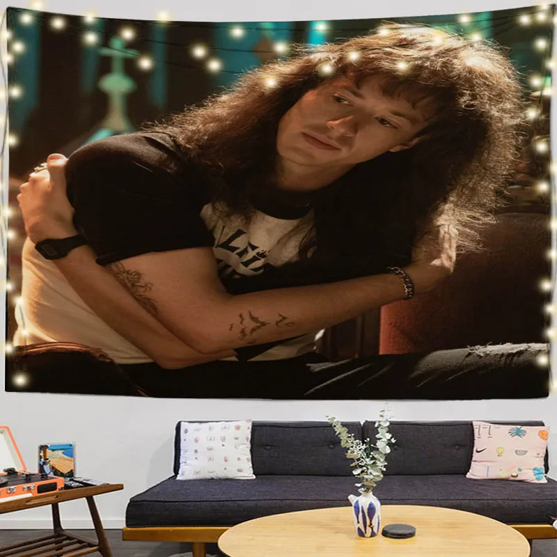 

Eddie Munson Stranger Things Tapestry Wall Hanging Modern Latest Trend Home Room Decor Aesthetic Background Polyester Tapestry