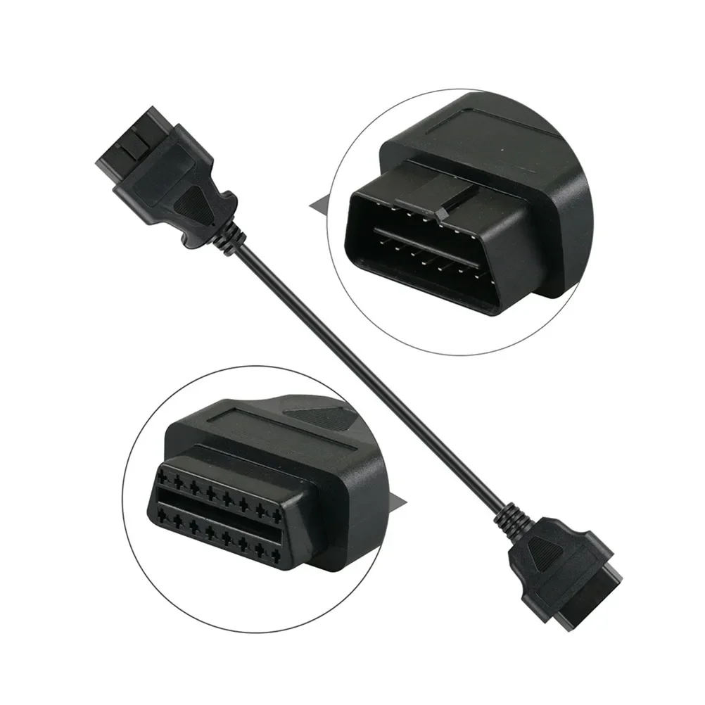OBD2 30 см удлинительный кабель диагностический папа на 16-контактный разъем мама