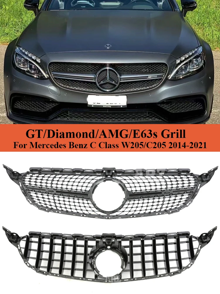 Передний бампер радиатор Diamond AMG GT E63S решетка серебристый черный гриль для Mercedes Benz