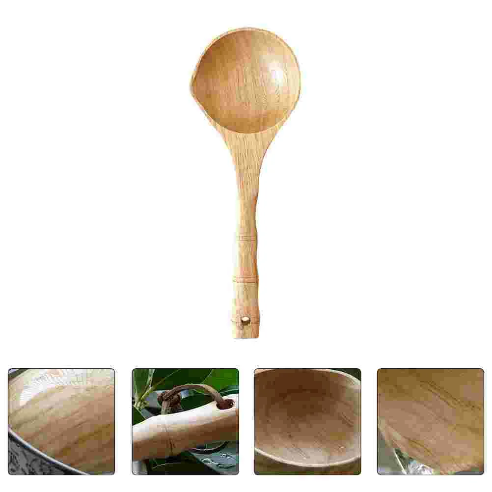 

Spoon Ladle Wooden Water Scoop Sauna Spoons Dipper Spa Woodbath Ladles Room Soup Handlejapanese Watering Rinse Dessert Stirring