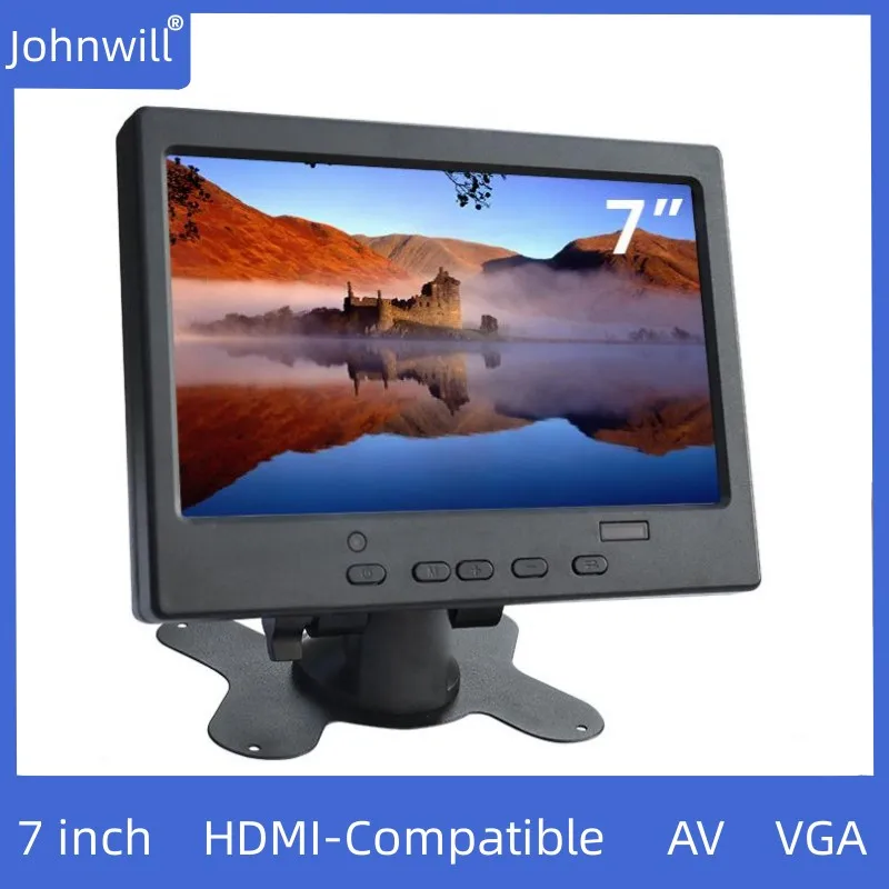 7-дюймовый монитор небольшого размера, встроенный жк-монитор VGA, HD TFT 1024*600, портативный дисплей для автомобильного заднего вида PS4