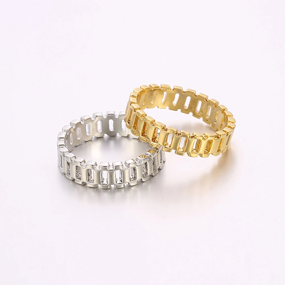 

Hiphop Creative Geometric Shape Couple Ring For Men Women Gold Sliver Simple Style Anniversary Gift Romantic Wedding Jewelry