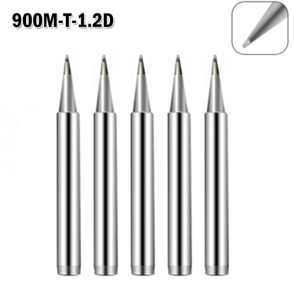 

5pcs 33mm Soldering Iron Tips 900M-T-1.2D Copper For 936 937 938 969 8586 852D Soldering Station Welding Solder Tool
