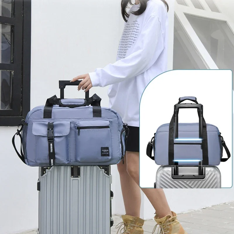 Большая сумка для фитнеса спортивная женская обувь сухой и влажной обуви карман