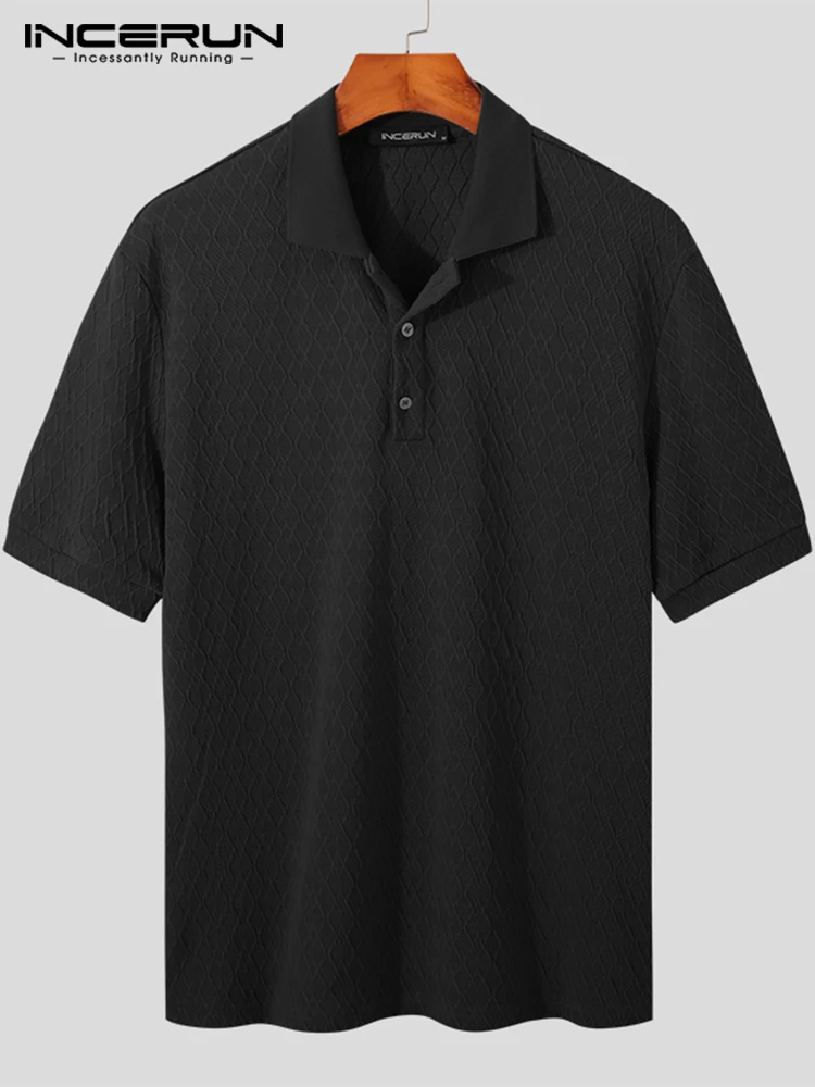 Casual Simple Style Men's Printing Lapel Blouse Stylish Male All-match Loose Short Sleeve Button Shirts S-5XL INCERUN Tops 2022