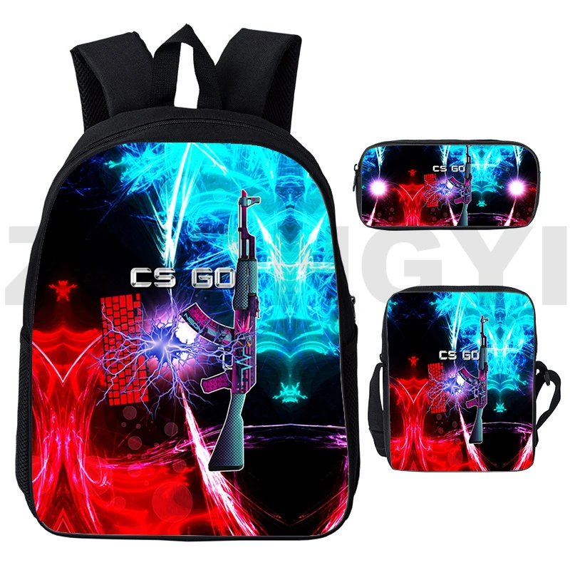 3D Print CS GO Women's Backpack CSGO Game Shoulder Bag Kids Anime Schoolbag Teenager High Quality Computer Bag Men Sport Daypack