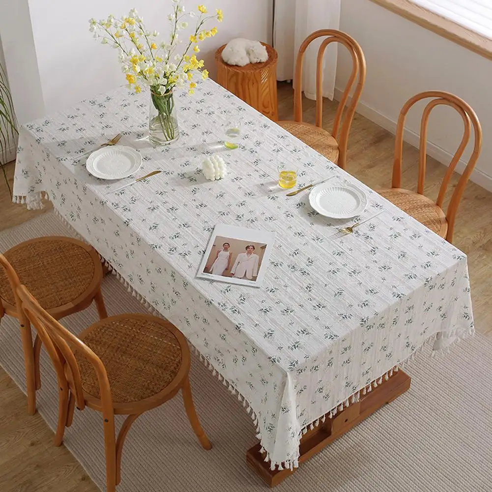 

Скатерть из полиэстера B9J1, маленькая прямоугольная Декоративная скатерть с цветочным рисунком для чайного столика, для кухни, свадебной ст...