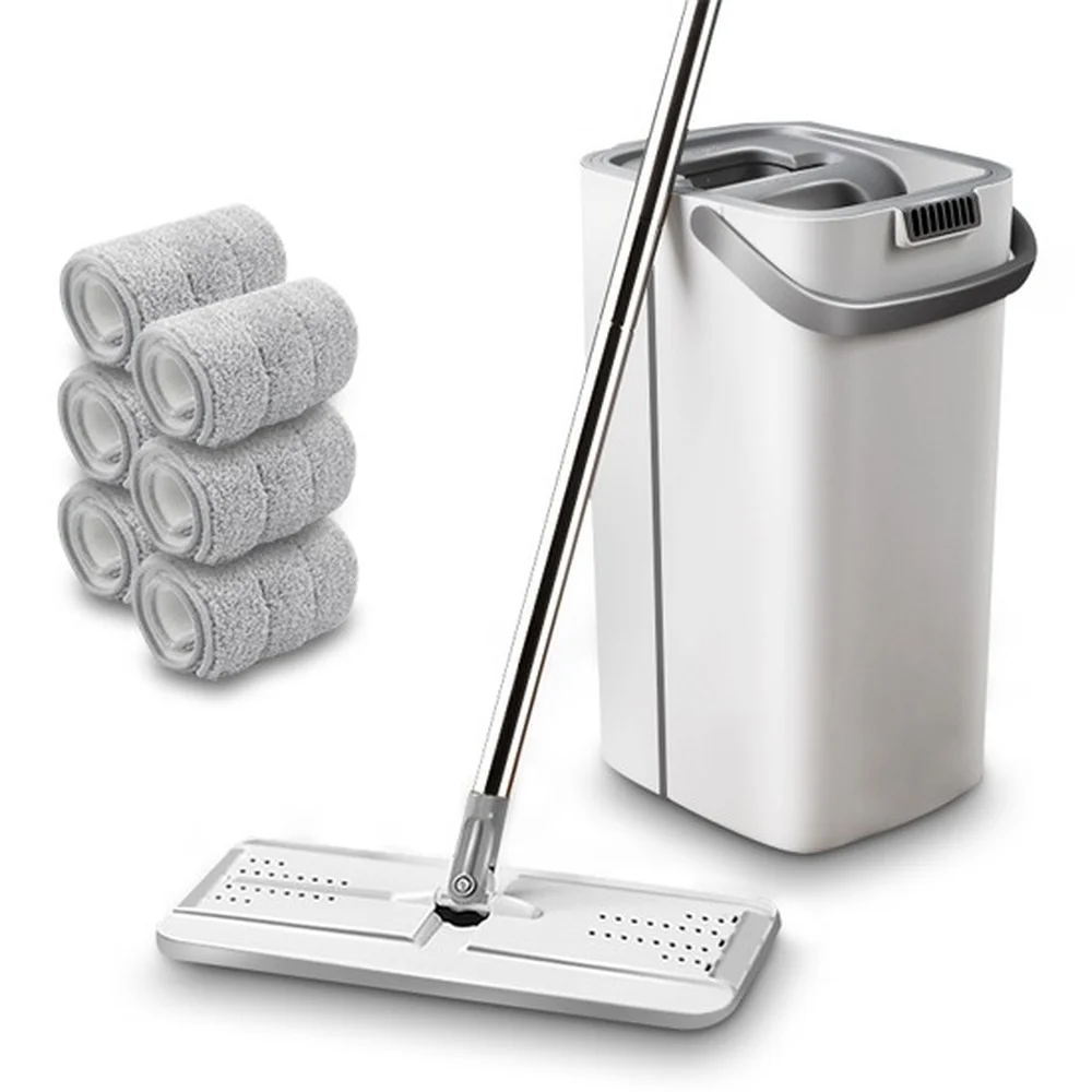 Плоская швабра с отжимом и ведро для мытья без рук плоская Швабра набор