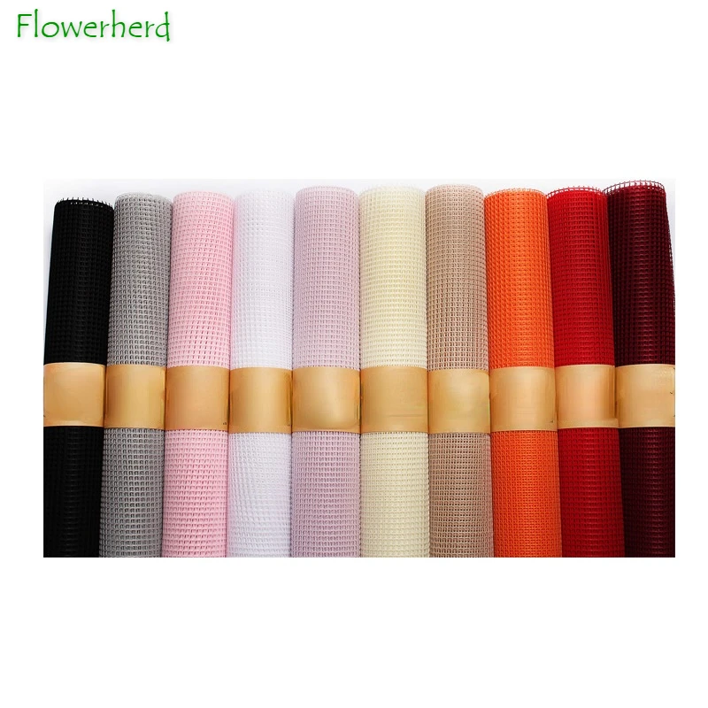 

50cmx5yards Square Mesh Yarn Korean-style Rose Bouquet Package Flower Gauze Flower Wrapping Paper Material Floral Hollow Gauze