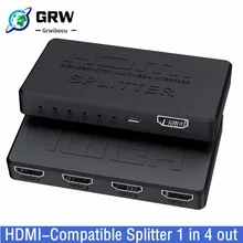 4K 2K HDMI Splitter 1 in 4 out 4x1 HDMI Switch HDMI-compatible Adapter HD 1080P Video Switcher For Xbox PS4 DVD HDTV PC Laptop