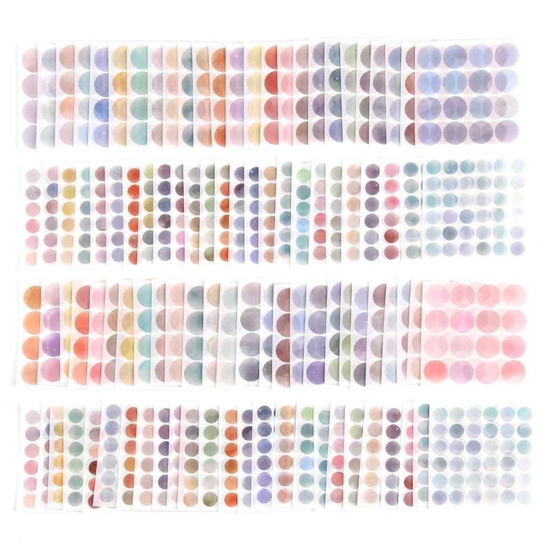 

100 Sheet Washi Dots Stickers Scrapbook Stickers Colorful Decorative Adhesive Sticker Decoration Labels