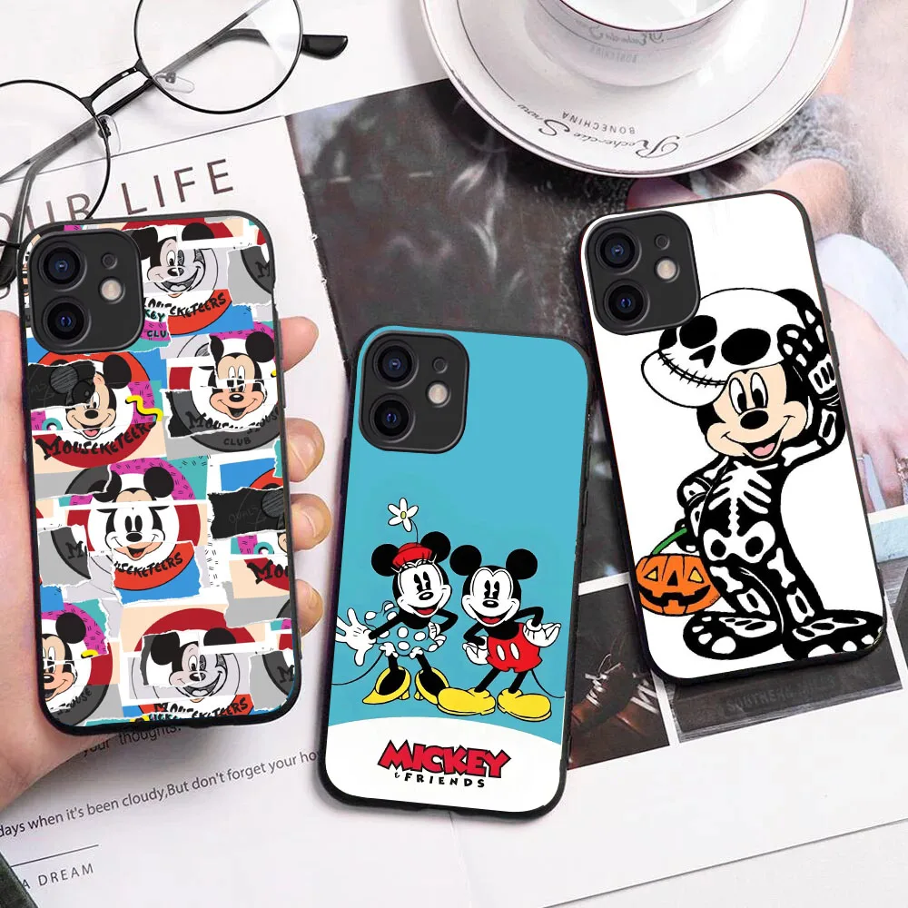 Черный силиконовый чехол WBA-24 с Микки и Минни для Moto E7 E20 32 Edge S 20 30 G G9 Pro Lite Fusion Power