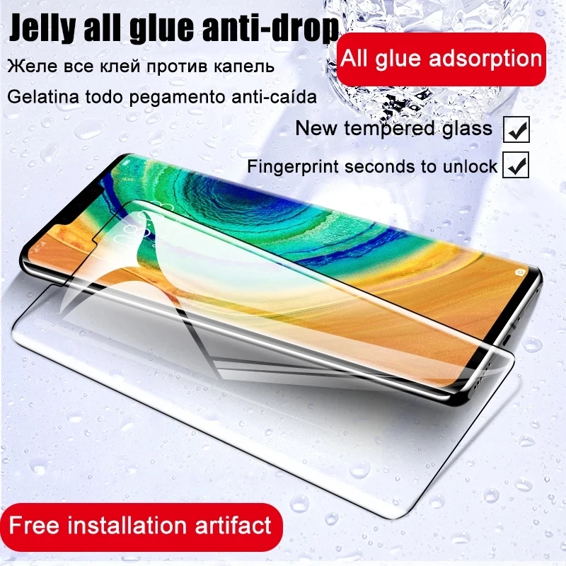full cover curved tempered glass for oneplus 10 9 8 7 pro screen protector for one plus 8t 7t pro full jelly glue hd clear film free global shipping