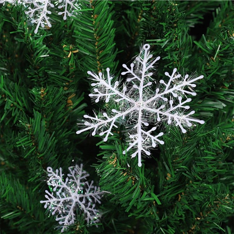 

11 см пластиковые Рождественские Подвески в виде снежинок, украшения для рождественской елки, 1 упаковка, 30 шт.