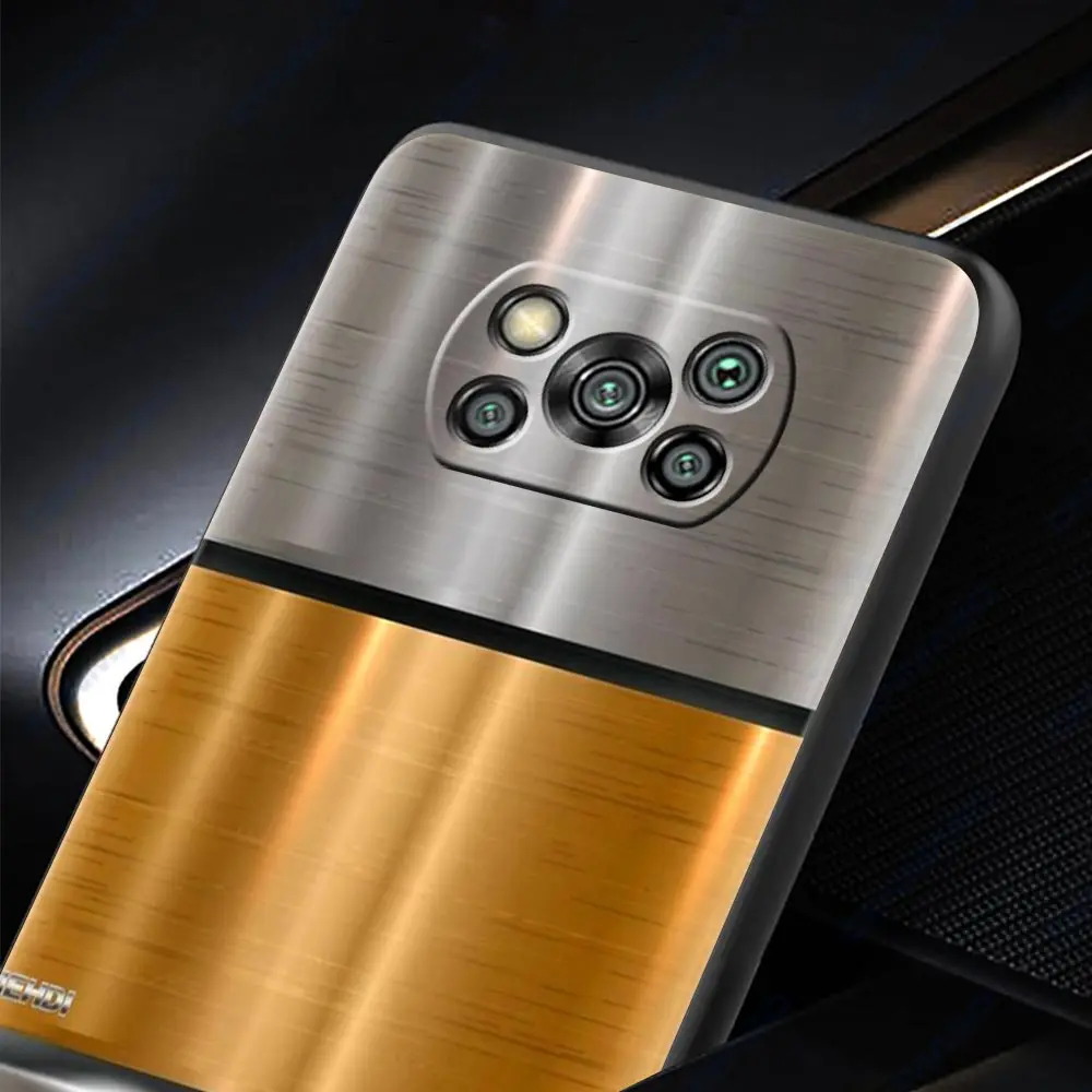 dark brushed metal texture cool print case for xiaomi mi poco x3 nfc m4 m3 pro f3 gt f1 11 lite note 10 11t 10t 9t phone cover free global shipping