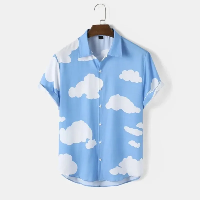 

Гавайская рубашка мужская с короткими рукавами, модная быстросохнущая сорочка с лацканами, крутая Повседневная дышащая футболка оверсайз с 3D принтом, лето