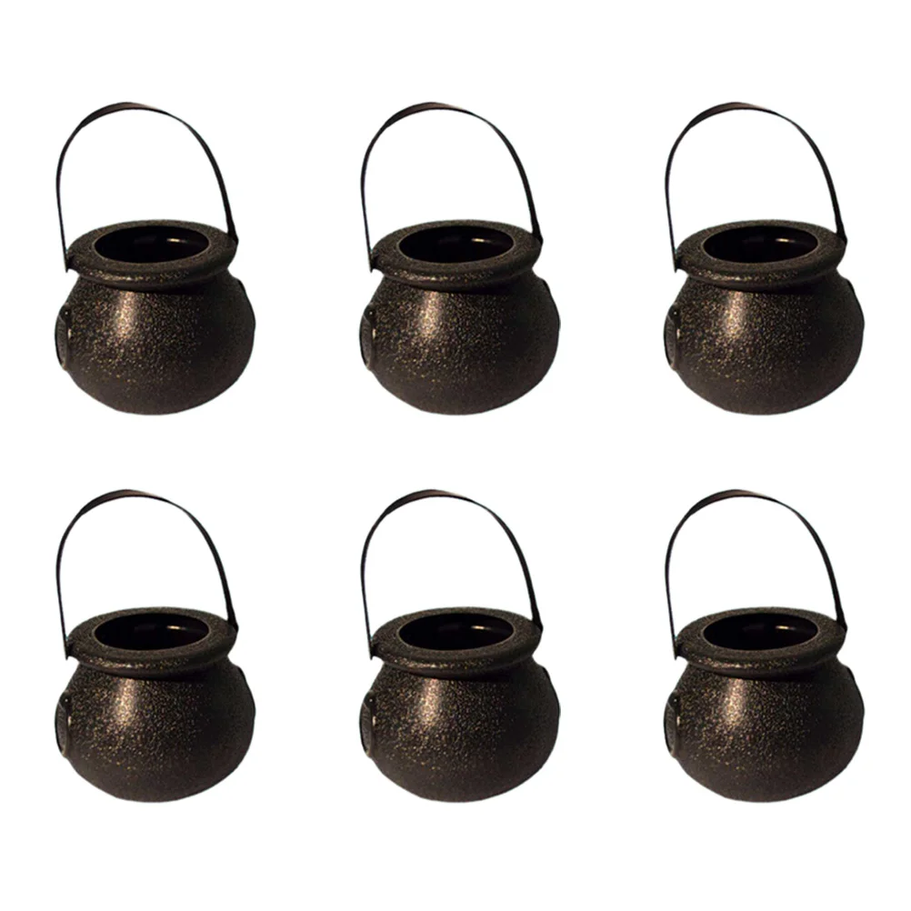 

6pcs Lightweight Witch Bucket Children Kids Sweets Candy Pail Jar Holder