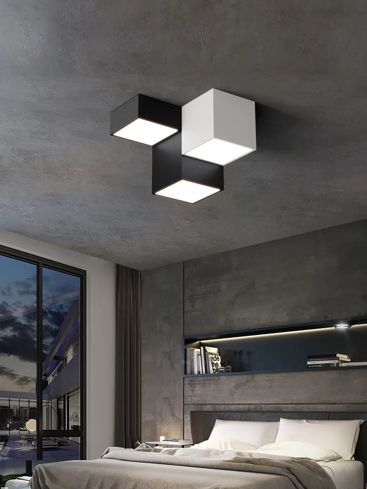 Bedroom lamp ceiling lamp new simple modern ceiling light master bedroom room lamp creative contrast black and white Nordic lamp
