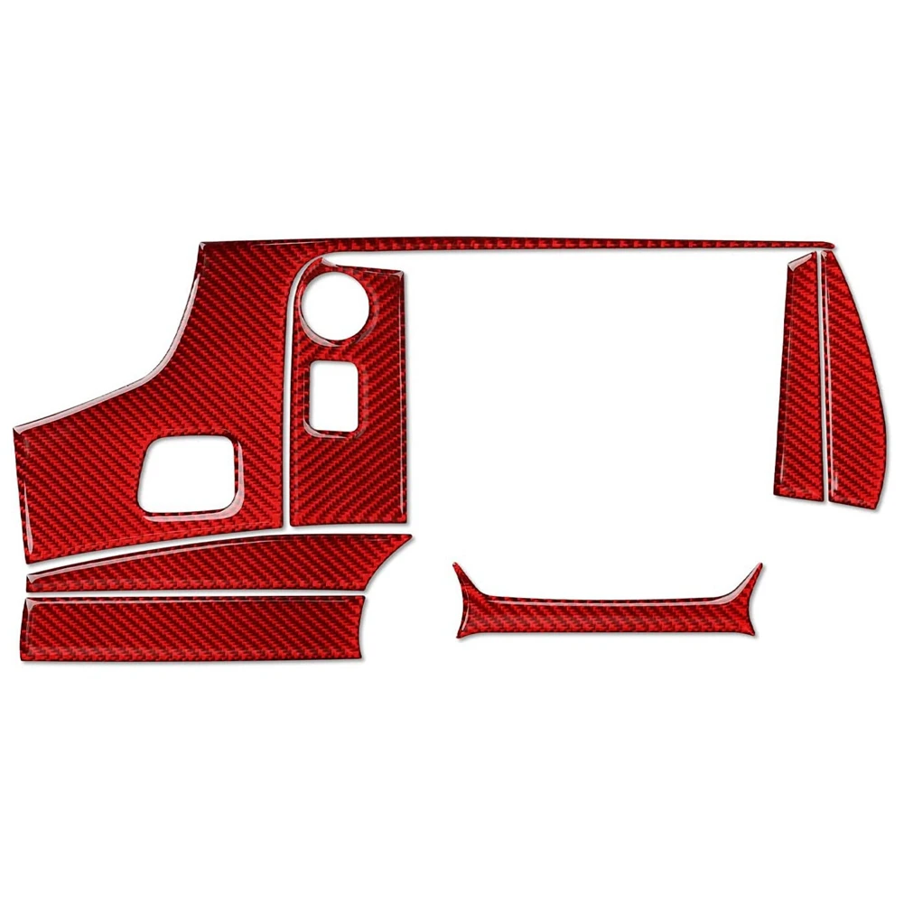 

Central Console Multimedia Cover Trims Sticker Kit Decal Carbon Fiber for C7 2014-2019, Red