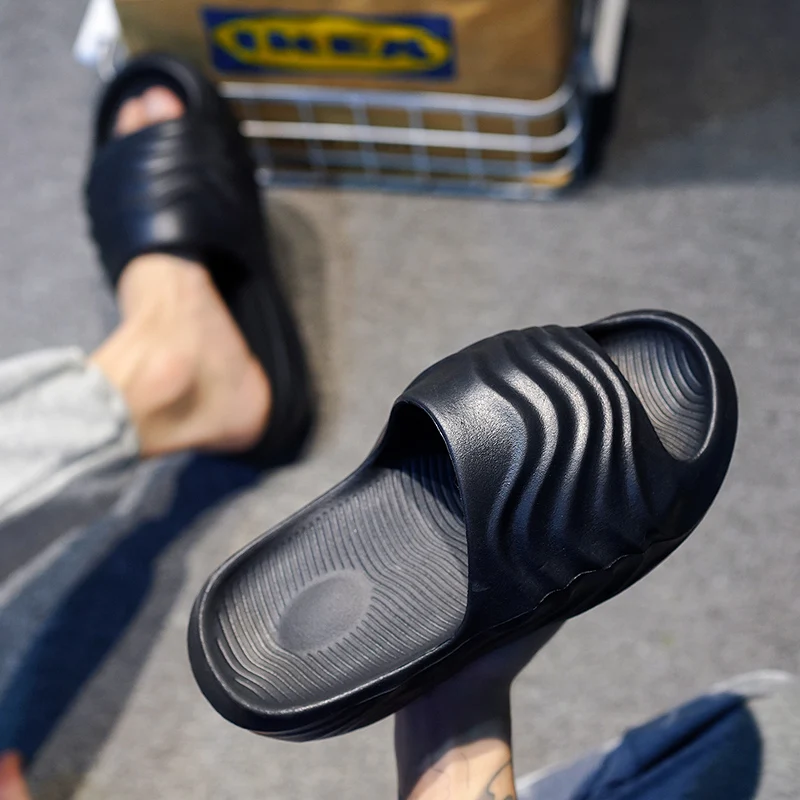 Нескользящие шлепанцы для мужчин и женщин летние тапочки из ЭВА на толстой