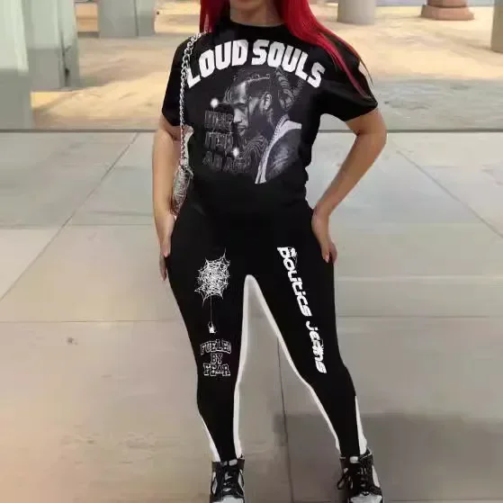 Летний тренд супер крутая женская одежда европейский модный костюм с принтом