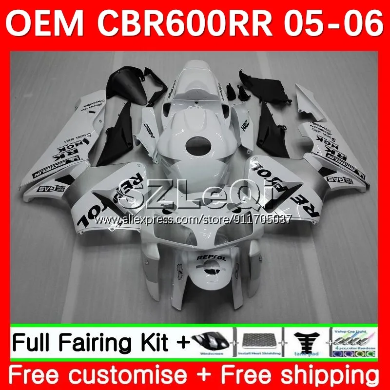 

Repsol white OEM Body For HONDA CBR600RR CBR600 CBR 600CC 600RR 600 RR CC F5 05 06 CBR600F5 2005 2006 Injection Fairing 37LQ.11