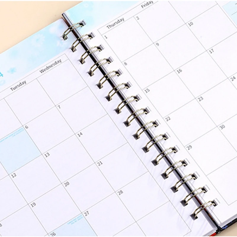 Еженедельник на 2024 год в спиральном переплете цветочный планировщик