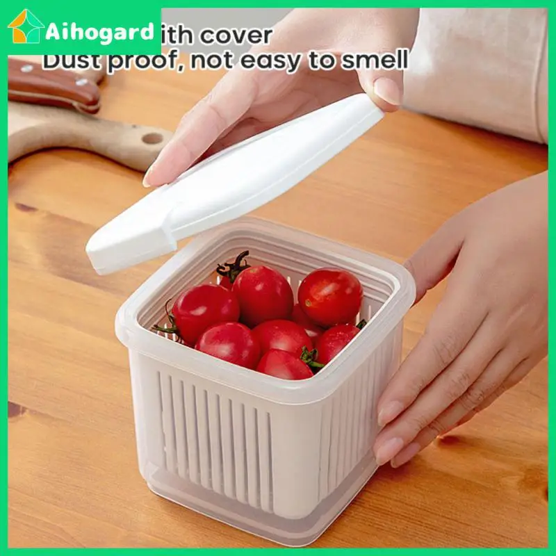 

Thickened Fresh-Keeping Box Transparent Double-layer Fresh-Keeping Box Separable Picnic Food Fruit Container Kitchen Sealed Box