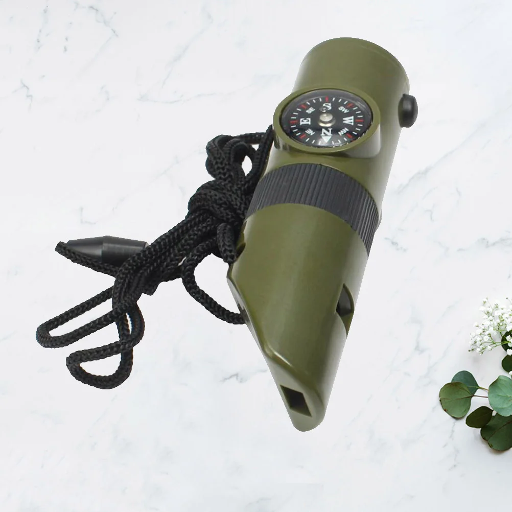 

7 in 1 Multifunctional Portable Whistles Emergency Survival Whistles with Lanyard LED Light Compass Magnifier for