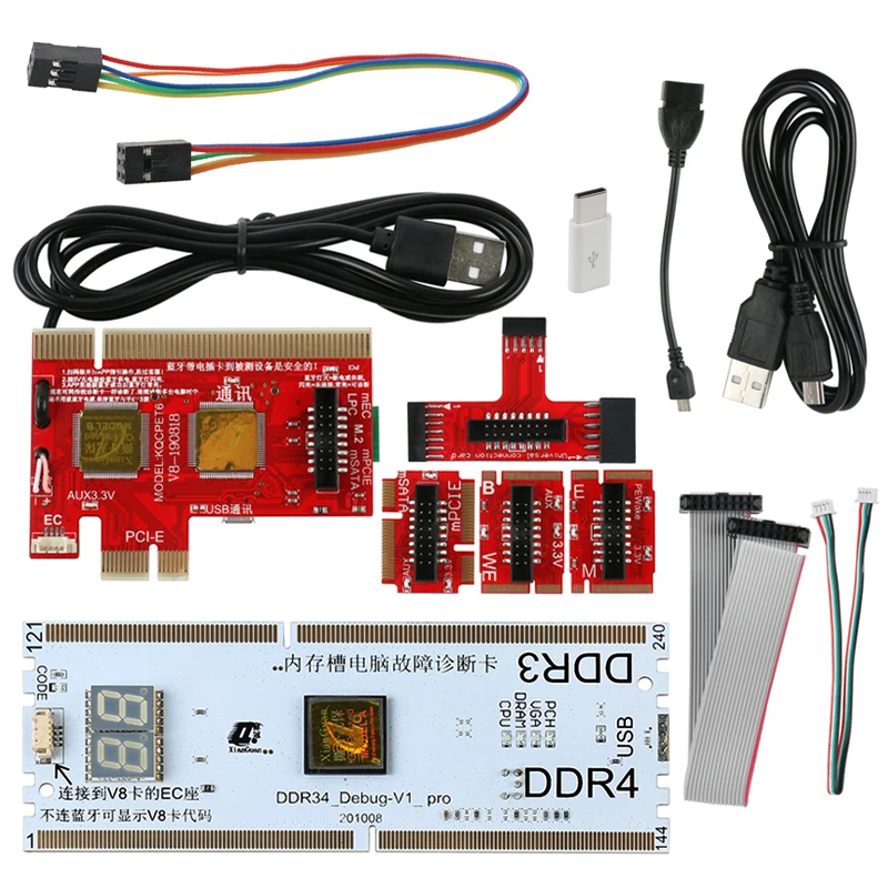 Teste para Diagnóstico Universal Laptop e pc Desktop Multifuncional Suporte para Lpc Pci Pci-e Minipci-e ec Kqcpet6 V8-placa de Peças e acessórios p/ instrumentos
