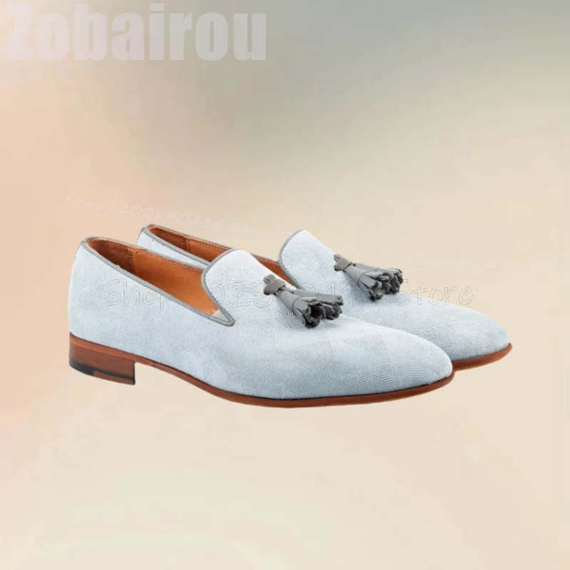 Мокасины мужские с кисточками модные роскошные туфли ручной работы коричневой