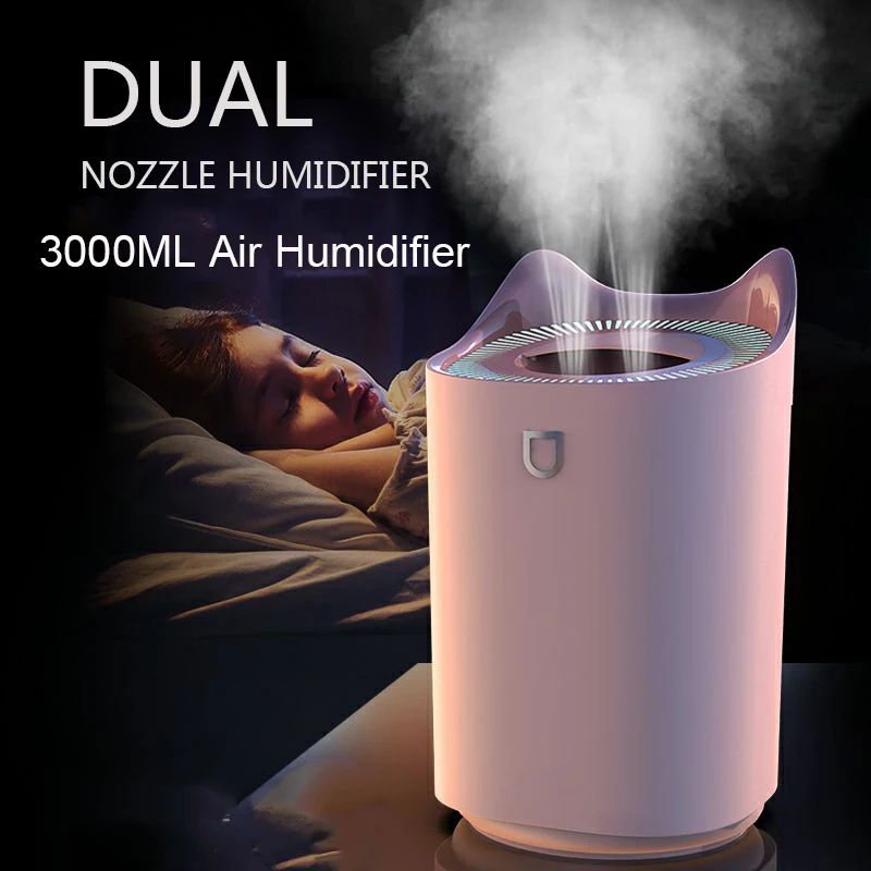 

Air Humidifier 3000Ml Large Capacity Essential Oil Air Diffuser Atomizer Ultrasonic Aroma Diffuser Mist Air Humificador Purifier